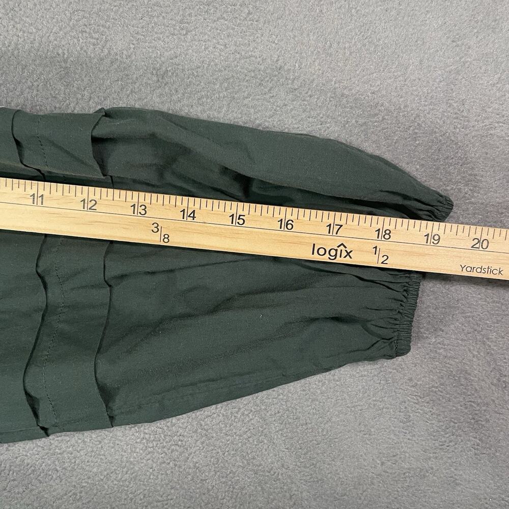 Madewell Emerald Green Poplin Long-Sleeve Faux Wrap Pockets Tiered Dress XXS - Picture 9 of 10